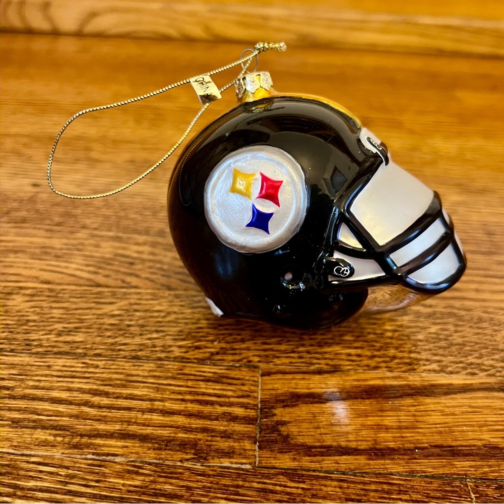 Pittsburgh Steelers Mercury Glass Football Helmet Christmas Ornament